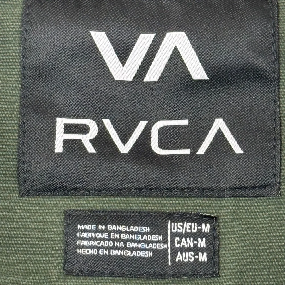 RVCA Mens Green Range Jacket Shacket Sherpa Collar Buttons Lined Size Medium NWT